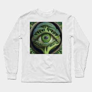 [AI Art] Eye Of Broccoli, Art Deco Style Long Sleeve T-Shirt